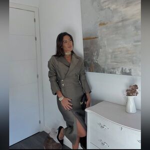 ZARA WRAP MIDI BLAZER DRESS